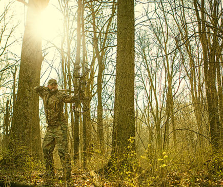 bowhunter in the woods