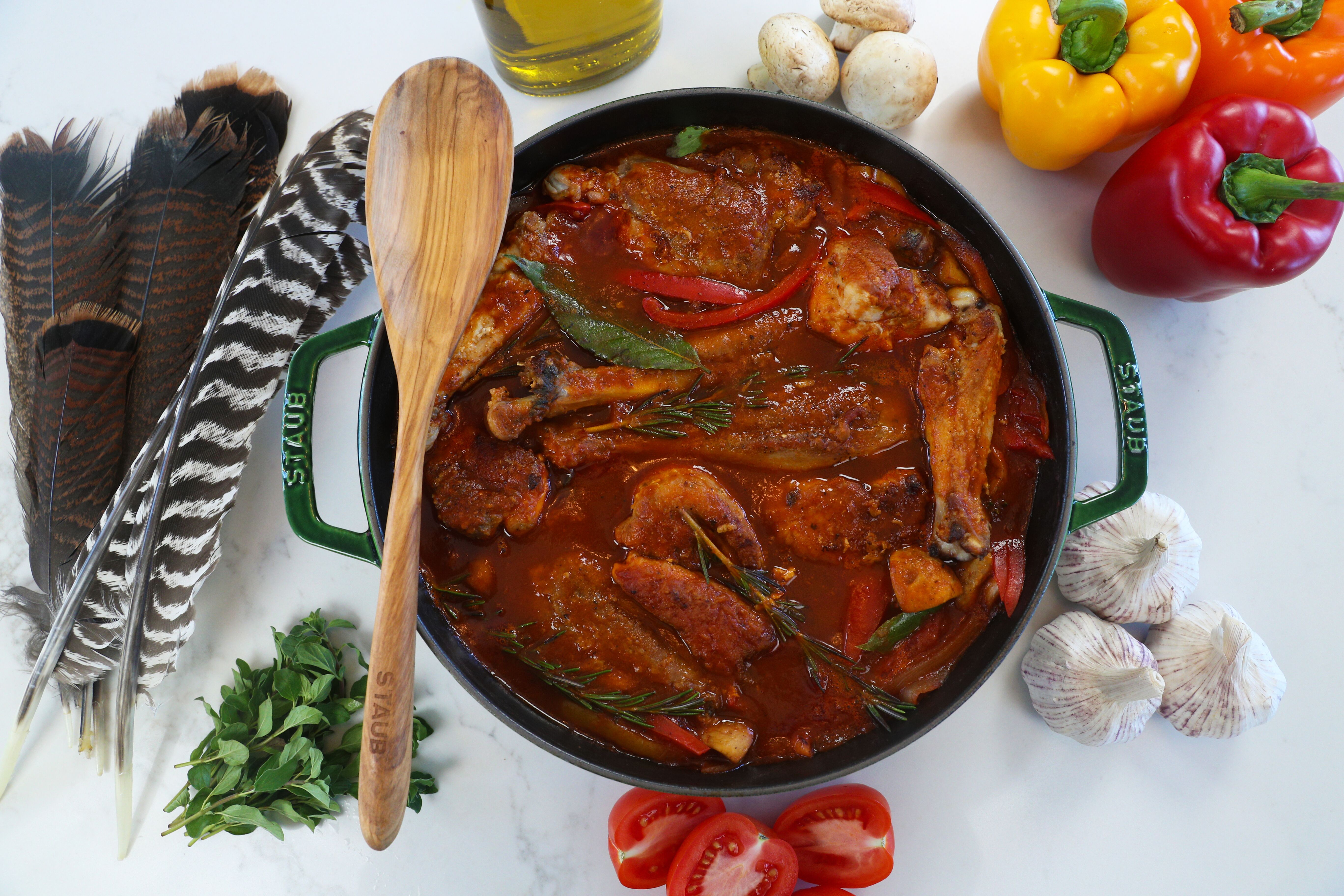 Wild Turkey Cacciatore with Brown Rice